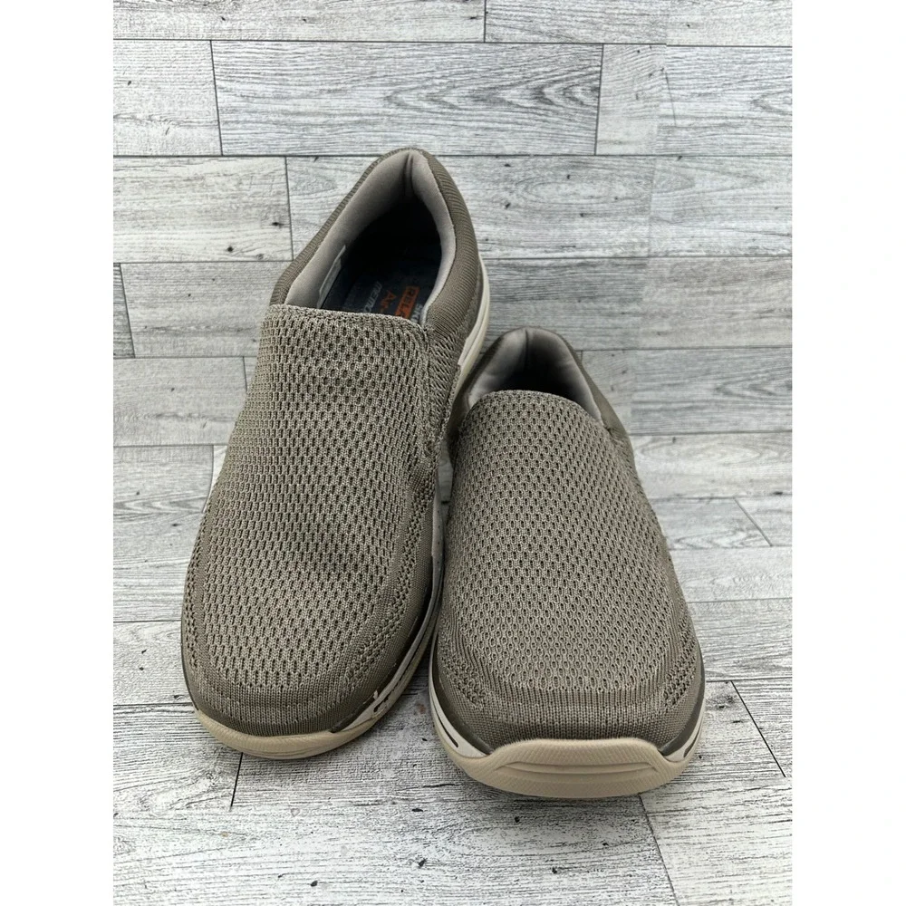 Skechers Relaxed Fit‎ 65086 Men Slip On Loafers Taupe Air Cooled Memory Foam 8.5